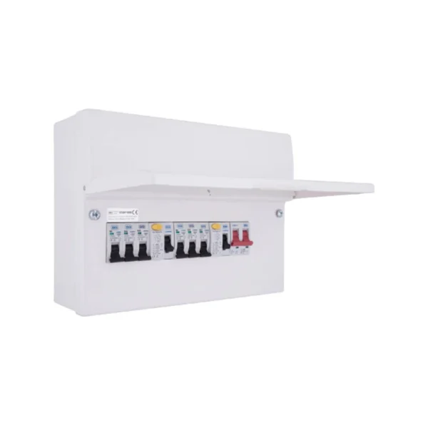 Consumer Unit Dual RCD 10 MCBs Upopen 6Way 2 x 63A 12 Module