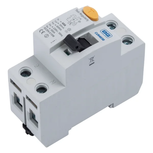 RCD Double Pole AC 40A 30mA 6kA 35 x 87 x 72.5mm