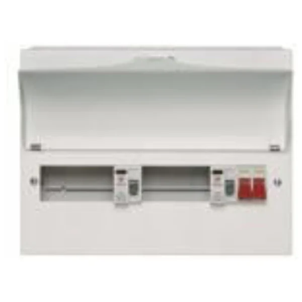 10 Way Dual RCD Consumer Unit 100A Main Switch, 80A 30mA RCDs, Flexible Configuration