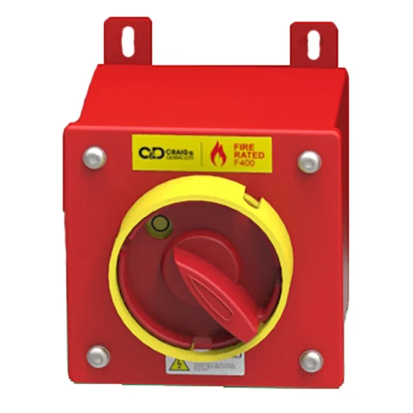 Switch Disconnect Firerated Isolator Triple Pole 20A 9.5Kw 415V Red Metal