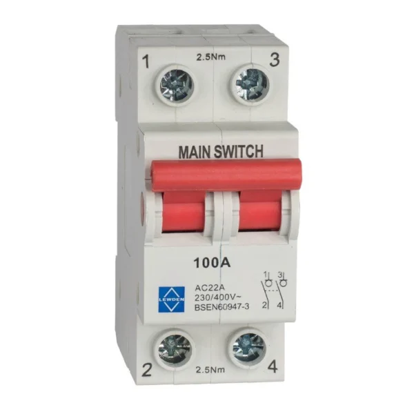 Main Switch 2 Pole 100A