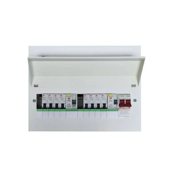 Consumer Unit 10Way 100A Ms 2 x 80A RCD Populated