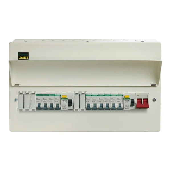 15 Way Dual RCD Consumer Unit 100A Main Switch, 63A 30mA RCDs, Flexible Configuration with 10 MCBs